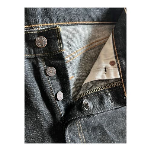 Levi's 501 Black Denim Jeans, Straight Leg, Button Fly, 30x32, Made in Mexico - Thumbnail 7