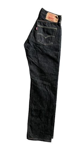 Levi's 501 Black Denim Jeans, Straight Leg, Button Fly, 30x32, Made in Mexico - Thumbnail 9
