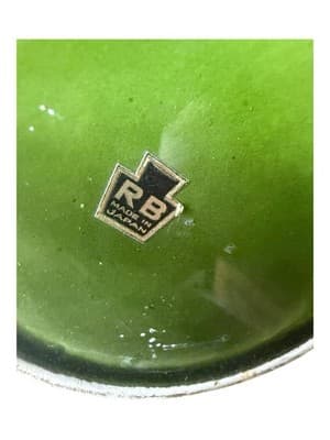 RB Green Pottery Mug Horse Rope Handle Vintage - Thumbnail 4