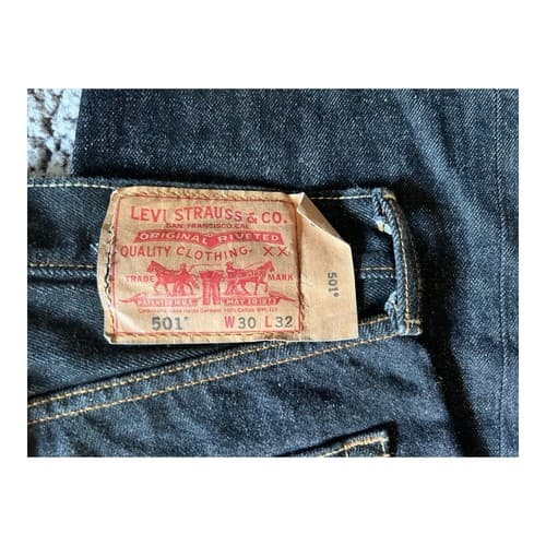 Levi's 501 Black Denim Jeans, Straight Leg, Button Fly, 30x32, Made in Mexico - Thumbnail 8
