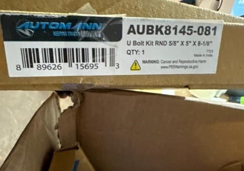 AUTOMANN AUBK8145-081 U Bolt Kit Round 5/8 in. x 5 in. x 8-1/8 in - Thumbnail 4