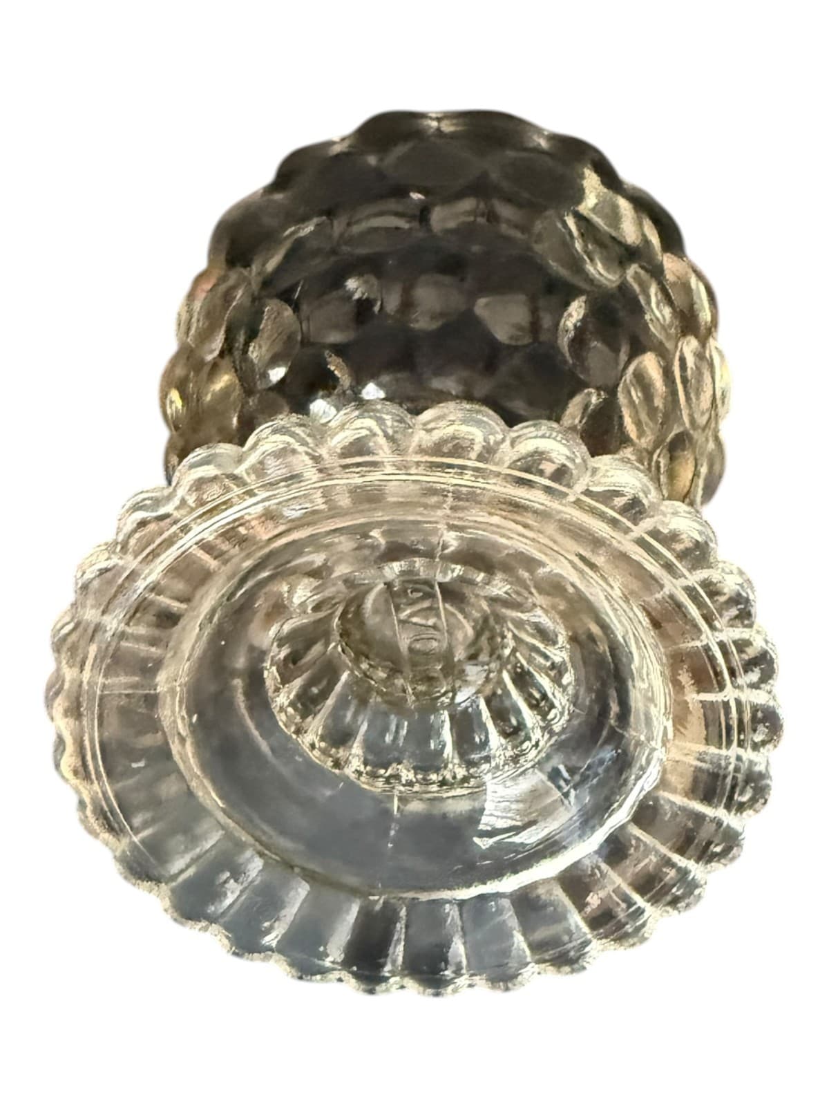 Vintage Avon Ovalique Bubble Glass Votive Candle Holder - Thumbnail 4