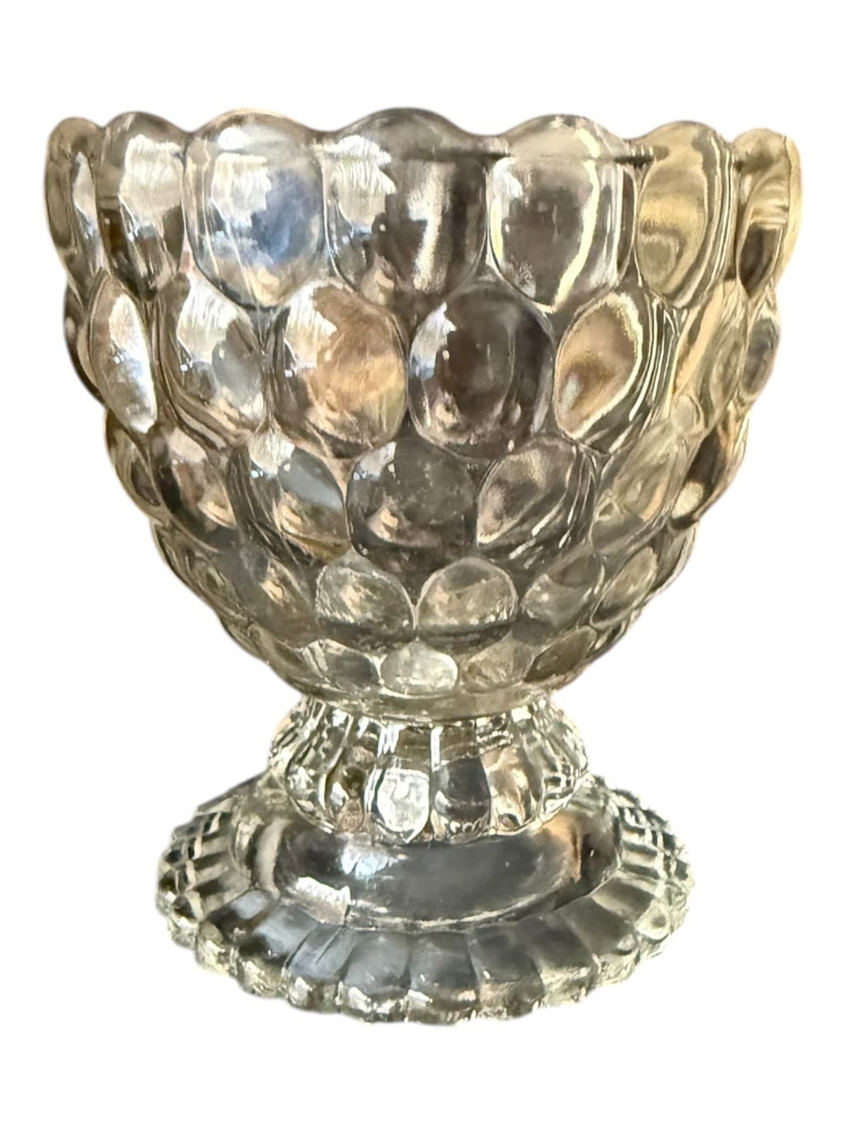 Vintage Avon Ovalique Bubble Glass Votive Candle Holder - Thumbnail 2