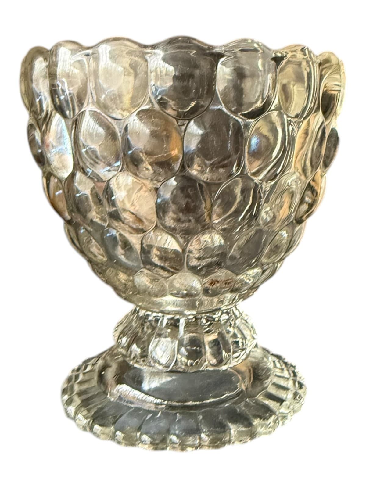 Vintage Avon Ovalique Bubble Glass Votive Candle Holder - Image 1