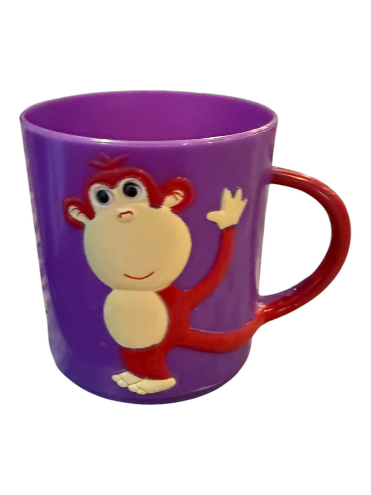 2008 Rinco Monkey Plastic Purple Monkey Plastic Children's Cup Mug - Image 1