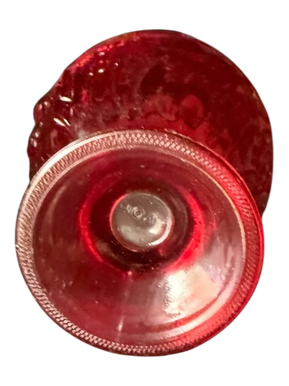 Vintage Avon Red Flash Glass Compote Floral Egg Candy Dish - Thumbnail 6