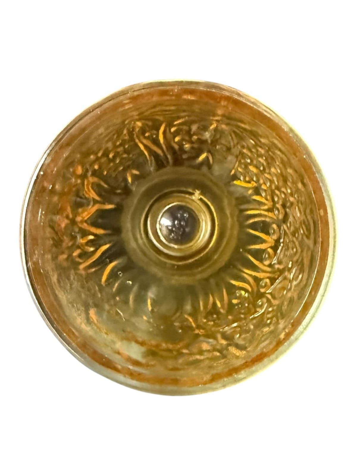 Vintage Avon Yellwo Amber Floral Glass Embossed Candy Dish - Thumbnail 3