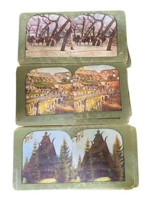 45 Antique 1890s T.W. Ingersoll Stereoview Cards And Wooden Viewer - Thumbnail 8