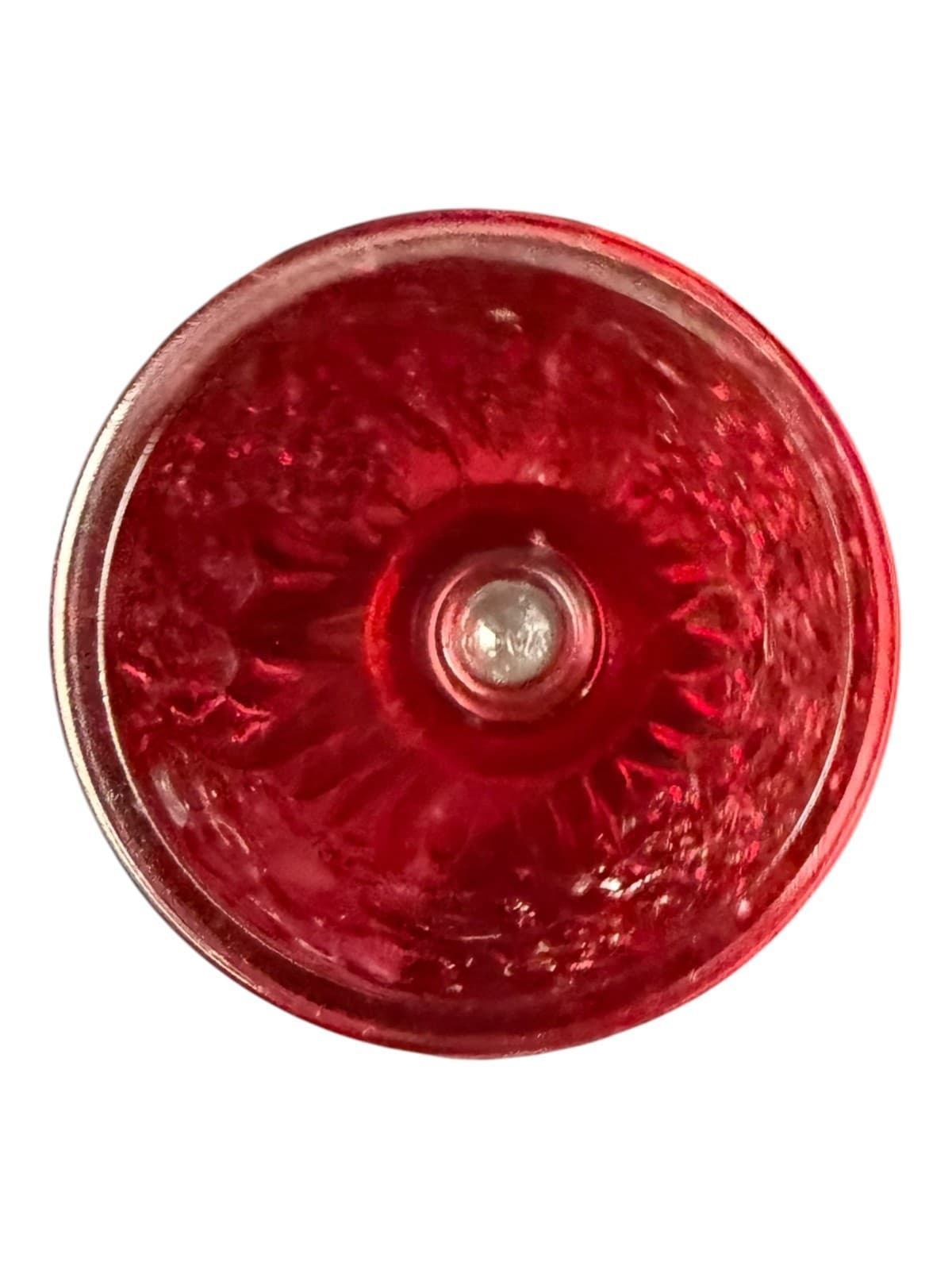 Vintage Avon Red Flash Glass Compote Floral Egg Candy Dish - Thumbnail 5