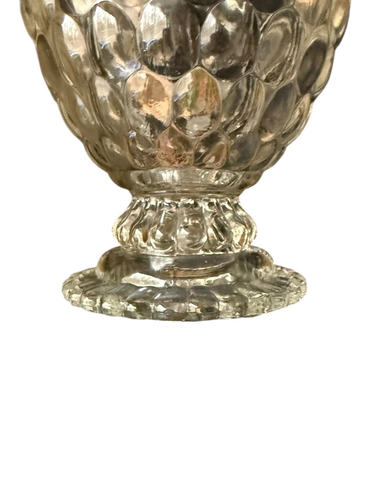 Vintage Avon Ovalique Bubble Glass Votive Candle Holder - Thumbnail 5