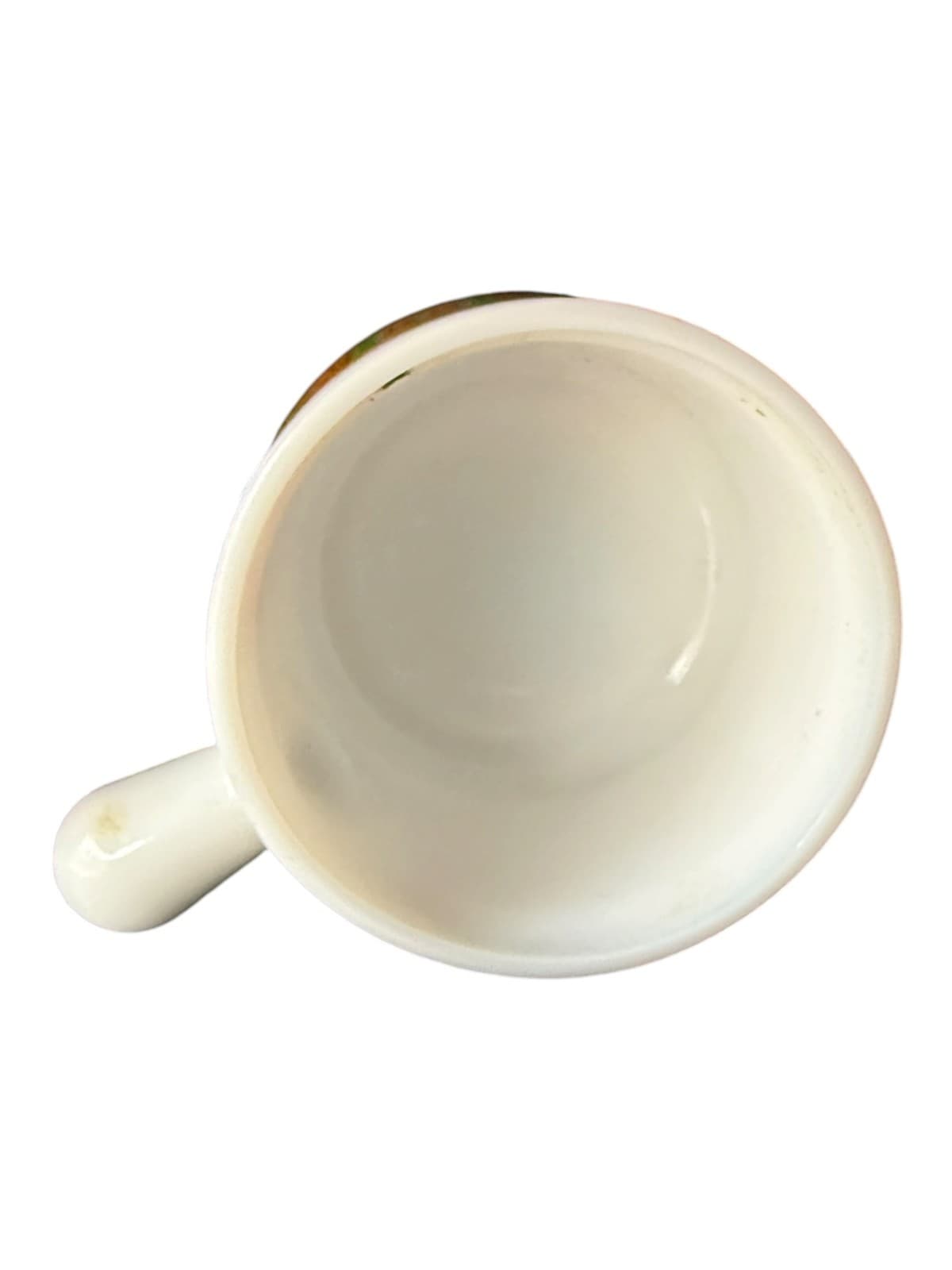 Vintage Avon Patchwork Print Milk Glass Mug Cup w/Handle and Lid - Thumbnail 5