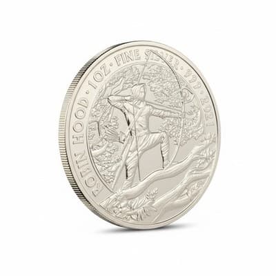 Royal Mint 2021 Robin Hood 1oz .999 Silver Bullion Coin - Image 1
