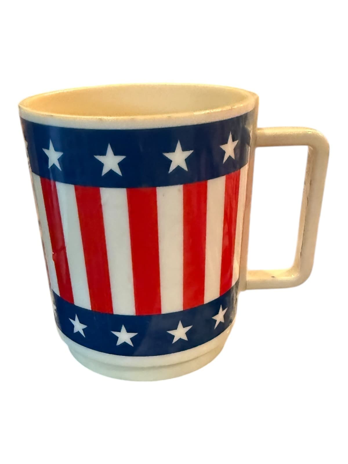 Vintage DEKA Elizabeth American Flag Plastic Coffee Mug - Thumbnail 2
