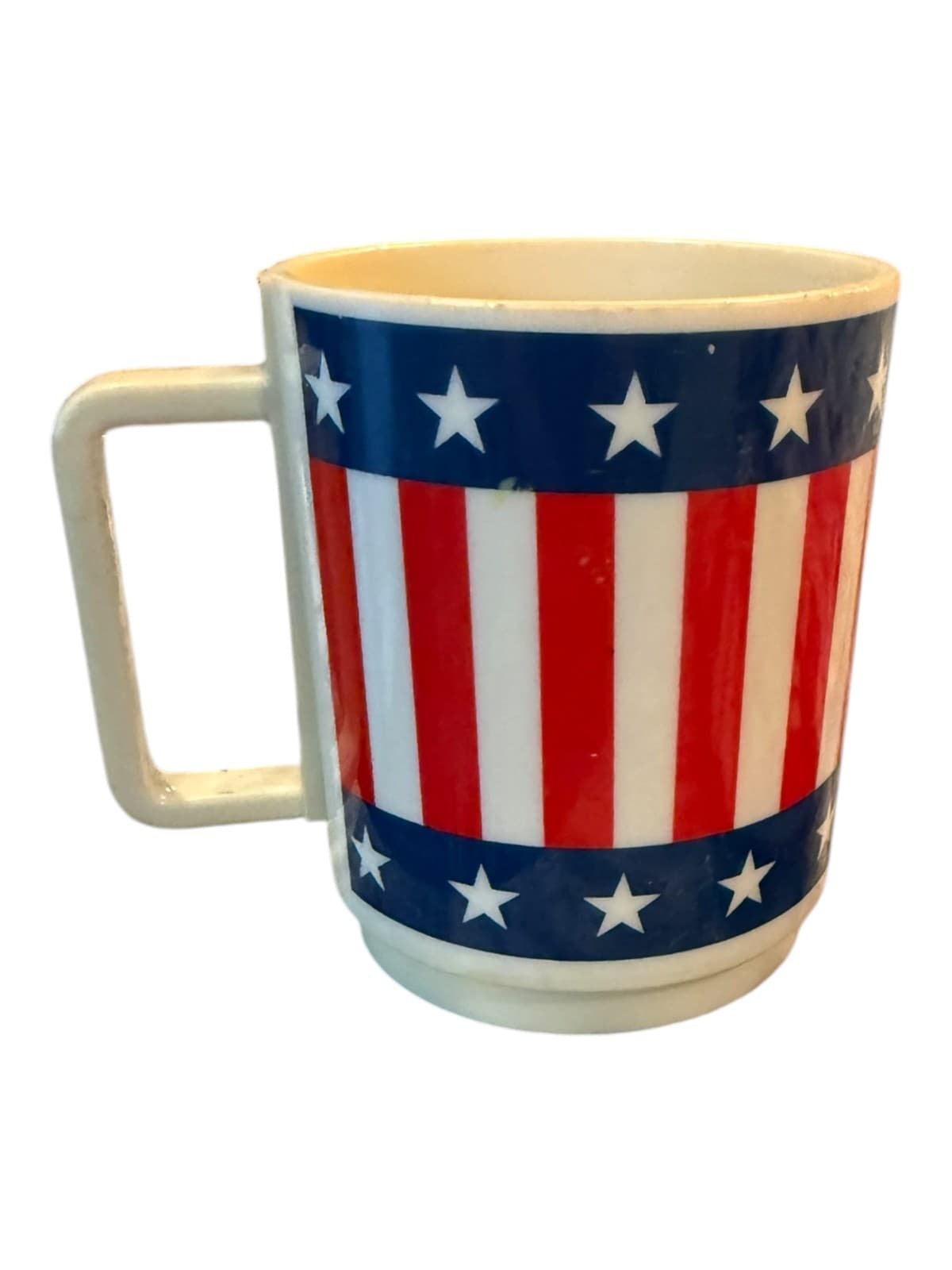 Vintage DEKA Elizabeth American Flag Plastic Coffee Mug - Image 1