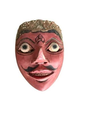 Vintage Mid-20th Century Balinese Topeng Dance Mask Hand-Carved Wood - Image 1