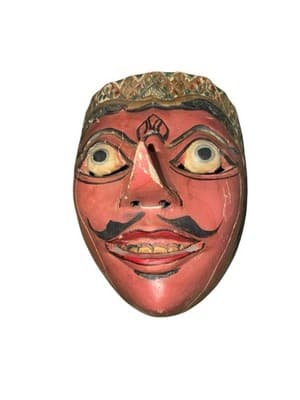 Vintage Mid-20th Century Balinese Topeng Dance Mask Hand-Carved Wood - Thumbnail 3