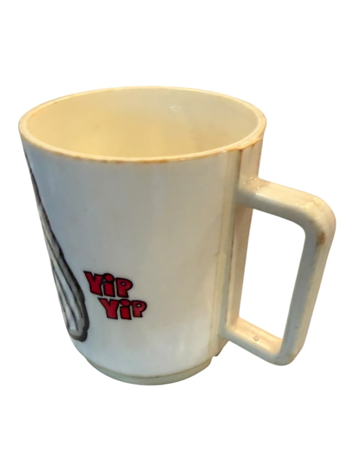 Vintage DEKA Elizabeth Melamine Plastic Children's Blue-eyed Puppy Yip Yip Mug - Thumbnail 4