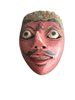 Vintage Mid-20th Century Balinese Topeng Dance Mask Hand-Carved Wood - Thumbnail 2