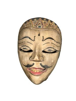 Vintage Balinese Hand Carved Wayang Topeng Royal Ritual Dance Mask - Image 1