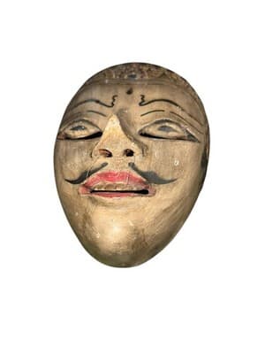 Vintage Balinese Hand Carved Wayang Topeng Royal Ritual Dance Mask - Thumbnail 2