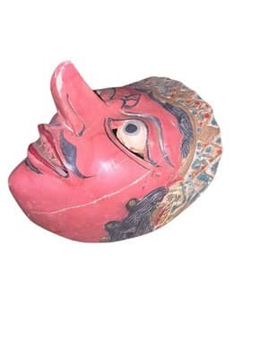Vintage Mid-20th Century Balinese Topeng Dance Mask Hand-Carved Wood - Thumbnail 5