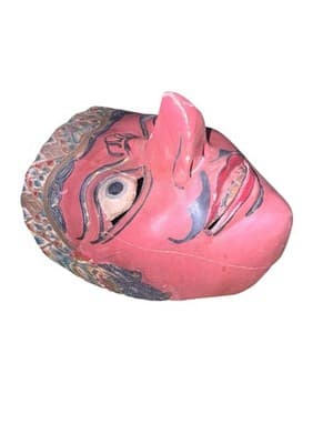 Vintage Mid-20th Century Balinese Topeng Dance Mask Hand-Carved Wood - Thumbnail 4