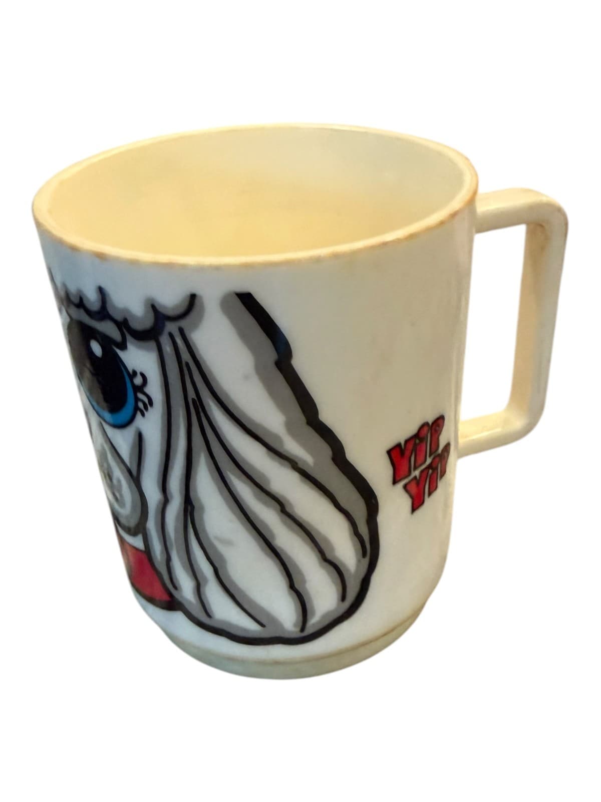 Vintage DEKA Elizabeth Melamine Plastic Children's Blue-eyed Puppy Yip Yip Mug - Thumbnail 3