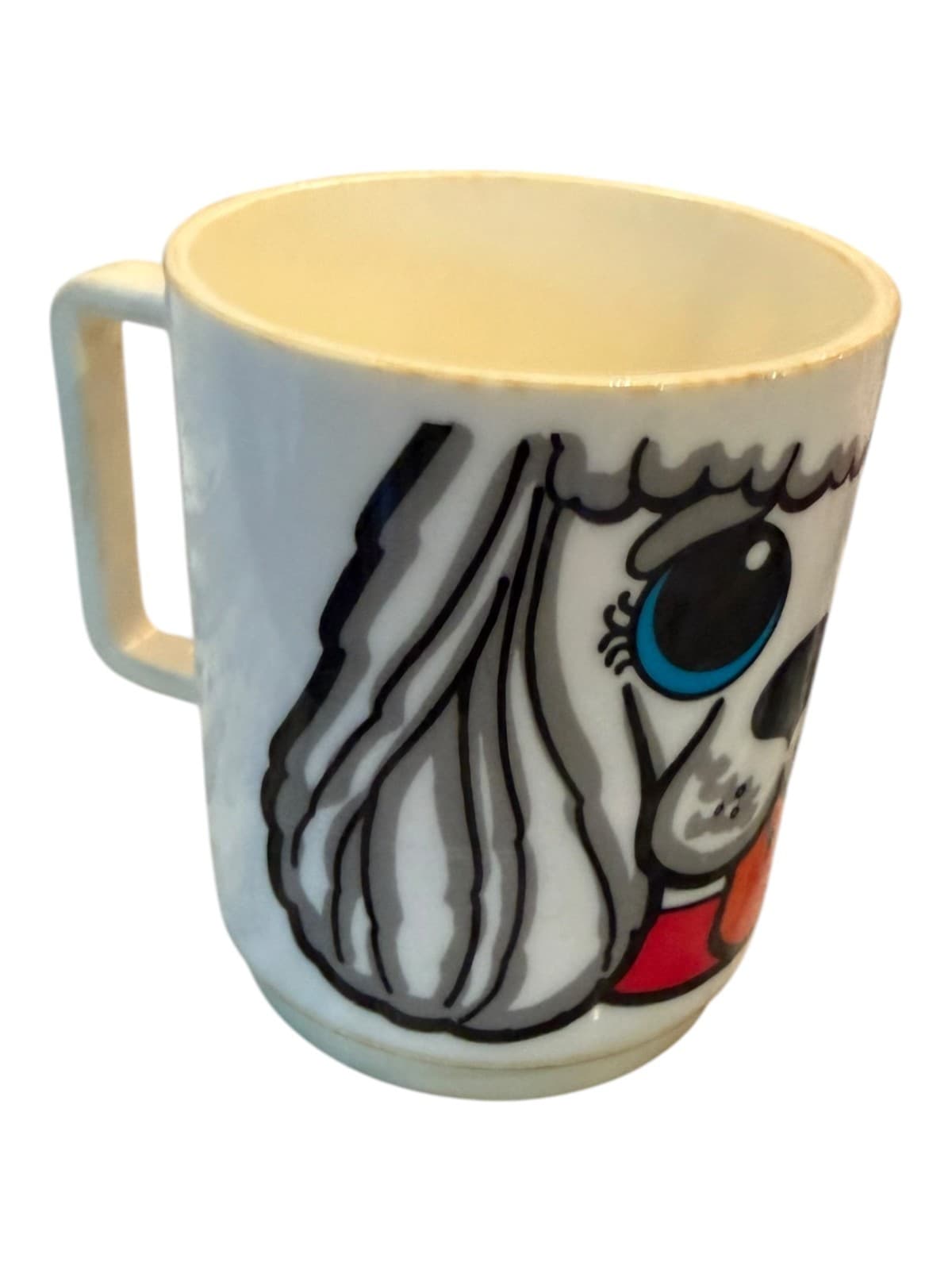 Vintage DEKA Elizabeth Melamine Plastic Children's Blue-eyed Puppy Yip Yip Mug - Thumbnail 2