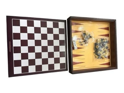 CLASSIC Multi Board Game Set w/Wooden Box - Chess Chinese Checkers Backgammon - Thumbnail 4