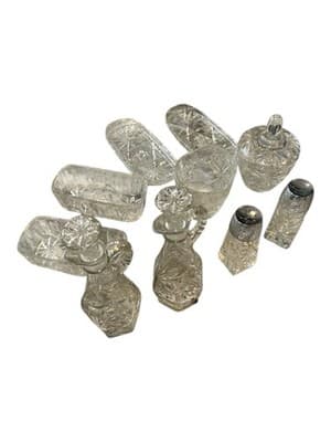 Vintage Star of David Cut Crystal Set 10pc - Thumbnail 6