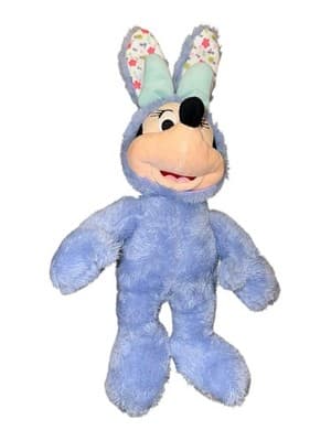 Disney Minnie Mouse Blue Bunny Easter Plush Floral Ears 14” Stuffed - Image 1