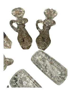 Vintage Star of David Cut Crystal Set 10pc - Thumbnail 11