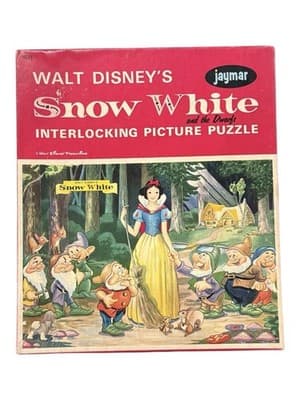 Vintage Jaymar Walt Disney Snow White Interlocking Picture Puzzle 5032 Complete - Image 1