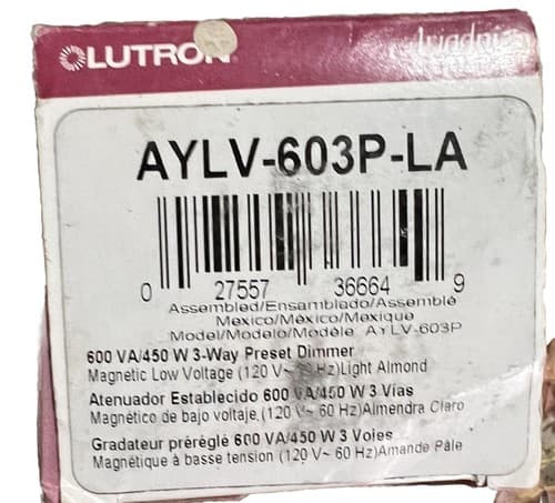 Lutron Ariadni 3-Way Low-Voltage Dimmer Light Almond AYLV-603P-LA - Thumbnail 2