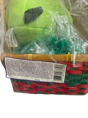 Vintage Whitman’s Peanuts Snoopy Green Bunny Easter Plush Sealed Wicker Basket - Thumbnail 5