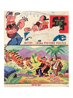 Vintage Cartoon Jigsaw Puzzle Lot – Flintstones & Popeye (Popeye Missing Pieces) - Thumbnail 14