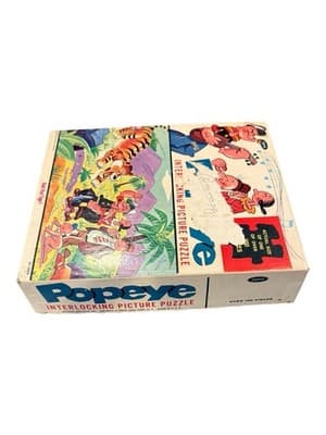 Vintage Cartoon Jigsaw Puzzle Lot – Flintstones & Popeye (Popeye Missing Pieces) - Thumbnail 10