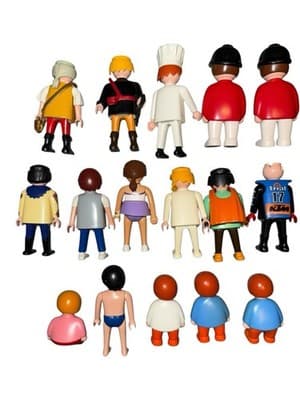 16 Vintage Playmobil Figures Lot - Pirates Chef Royal Guards KTM Bosch Racer - Thumbnail 3