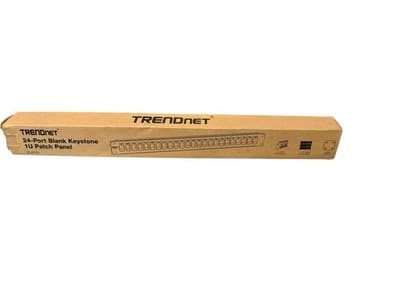 24-Port Blank Keystone 1U Patch Panel, 1U 19" Metal Rackmount Housing, TC-KP24 - Image 1