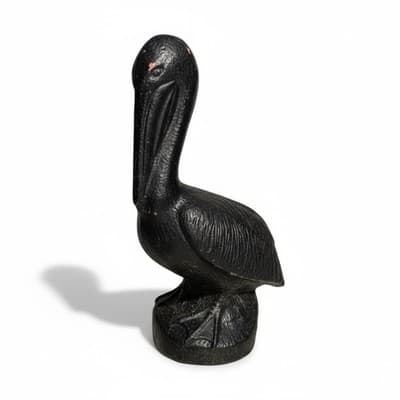 20 in Painted Concrete Pelican Garden Statue Large Nautical Ocean Sculpture - Image 1