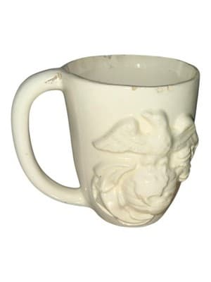 Vintage American Eagle Milk Glass Mug Patriotic Federal McCoy Style USA - Thumbnail 3