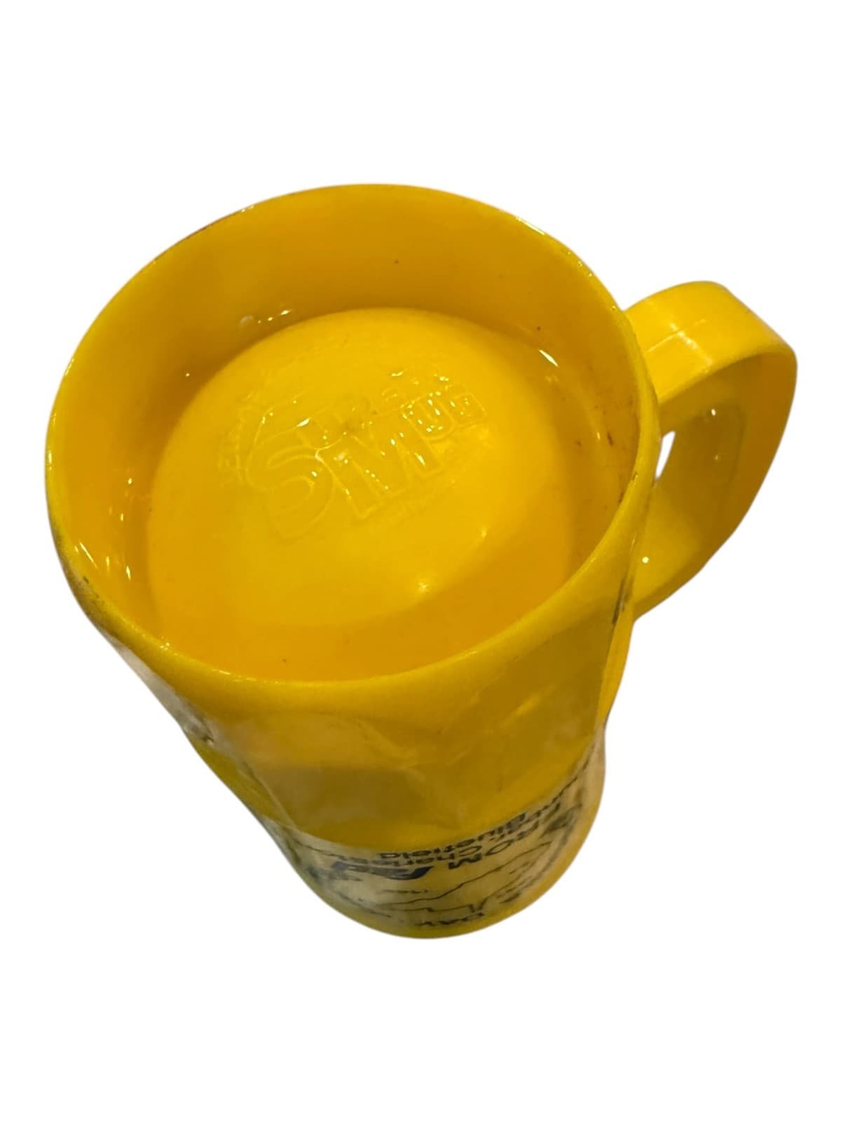 Vintage 1986 Super Mug West Virginia Day Plastic Souvenir Mug Yellow - Thumbnail 3