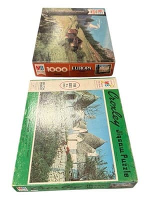 Vintage Milton Bradley Puzzle Lot Croxley 500pc & Europa Matterhorn 1000pc - Thumbnail 5