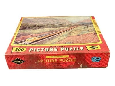 Vintage Built-Rite 500 Pc Picture Puzzle Union Pacific Train Weber Canyon - Thumbnail 4