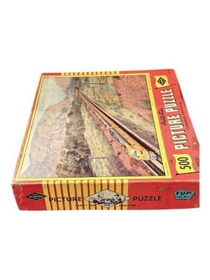 Vintage Built-Rite 500 Pc Picture Puzzle Union Pacific Train Weber Canyon - Thumbnail 6