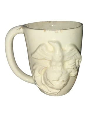 Vintage American Eagle Milk Glass Mug Patriotic Federal McCoy Style USA - Thumbnail 2