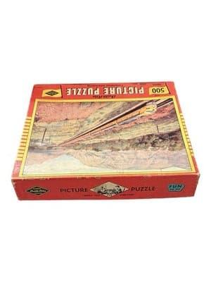 Vintage Built-Rite 500 Pc Picture Puzzle Union Pacific Train Weber Canyon - Thumbnail 7