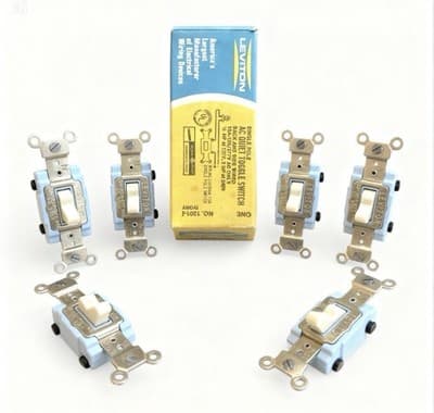 (Lot Of 5) Leviton 1201-Ivory Single Pole Toggle Switch 15A 120/277V NOS - Image 1