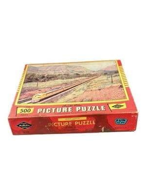 Vintage Built-Rite 500 Pc Picture Puzzle Union Pacific Train Weber Canyon - Thumbnail 3