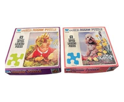 Vintage Junior Guild Jigsaw Puzzle Lot 2 Whitman 63 Extra Large Pieces - Thumbnail 3